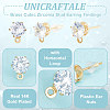 Unicraftale 12 Pairs Brass Cubic Zirconia Stud Earring Findings KK-UN0001-81-5