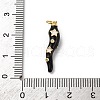Brass Micro Pave Cubic Zirconia & Enamel Pendants KK-Q098-35G-C-3