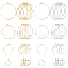 SUNNYCLUE 48Pcs 8 Style 316 Surgical Stainless Steel Hoop Earring Findings STAS-SC0003-73-1