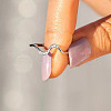 Wave Shaped Brass Micro Pave Clear Cubic Zirconia Finger Rings FS-WG385C2-04-2
