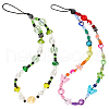 Gorgecraft 2 Styles Rainbow Resin Beaded Mobile Phone Lanyard Wrist Strap HJEW-GF0001-46-1