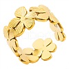304 Stainless Steel Flower Patchwork Ring QE2937-2-1
