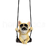 Cute Resin Swinging Bulldog Pendant Decorations HJEW-A010-01A-1