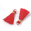 Polycotton(Polyester Cotton) Tassel Pendant Decorations X-FIND-S281-17-2