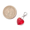 7Pcs 7 Colors Faceted Heart Glass Pendants Decoration HJEW-JM02993-02-4