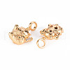 Brass Micro Pave Clear Cubic Zirconia Pendants KK-T062-150G-NF-2