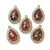 Natural Rhodonite Faceted Teardrop Pendants G-I375-01G-09-1