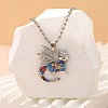 Alloy Colorful Rhinestone Pendant Necklaces for Kid FS-WG8D677-06-1