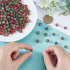 SOFPLATE 3 Strands Two-Tone Crackle Baking Painted Transparent Glass Beads Strands CCG-SP0001-01A-3