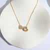 Heart Initial Brass Micro Pave Clear Cubic Zirconia Pendant Necklaces FS-WG89C2E-03-1