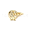 Brass Micro Pave Cubic Zirconia Charms ZIRC-I356-13G-01-2