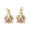 Brass Micro Pave Colorful Cubic Zirconia Pendants KK-E068-VF119-2