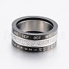 Rotatable 304 Stainless Steel Rings RJEW-P063-38B-2