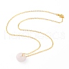 Rondelle Natural Rose Quartz Pendant Necklaces NJEW-JN03237-02-2