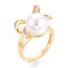 Bowknot Brass Micro Pave Clear Cubic Zirconia Adjustable Ring Settings KK-T076-27G-6