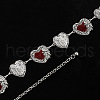 Rose Flower Dark Red Heart Virgin Mary Alloy & Epoxy Resin Link Chain Waist Belly Chains for Women FS-WG30022-01-4