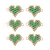 MIYUKI Delica Glass Seed Beaded Heart Links PALLOY-MZ00702-02-3