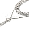 Brass Full Rhinestone Flat Round Tassel Y Necklaces for Women NJEW-M104-01S-02-3