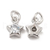 Brass Cubic Zirconia Charms KK-E068-VB227-1