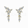 925 Sterling Silver with Cubic Zirconia Stud Earrings for Women EJEW-Z052-01G-1