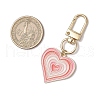 Alloy Enamel Heart Pendant Decorations HJEW-JM03150-01-3