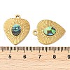 304 Stainless Steel Natural Paua Shell Pendants STAS-L288-06G-01-3