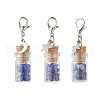 Natural Lapis Lazuli Chips inside Glass Wishing Bottle Pendant Decoration HJEW-JM03306-03-2