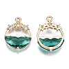 Faceted Transparent Glass Pendants X-GLAA-T020-18E-2