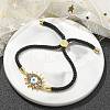 Brass Micro Pave Cubic Zirconia Slider Bracelets BJEW-S158-07G-1