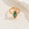 Brass Micro Pave Cubic Zirconia Adjustable Fingers Ring for Women TC6550-2-2
