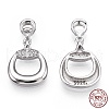 Rhodium Plated 925 Sterling Silver Micro Pave Cubic Zirconia Pendants STER-T004-11P-4