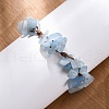 Adjustable Natural Aquamarine Braided Bead Bracelets for Women BJEW-U035-02M-3