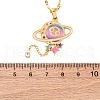 304 Stainless Steel Hot Pearl Enamel Constellation Planet Pendant Necklaces NJEW-D310-01D-G-3