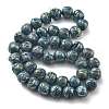 Electroplated Natural Lava Rock Beads Strands G-A251-D01-01A-1