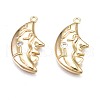 Brass Micro Pave Clear Cubic Zirconia Pendants KK-N232-257-1