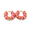 Enamel Round Hoop Earrings EJEW-Q704-05G-04-1