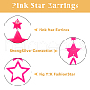 FIBLOOM 6 Pairs 6 Style Fashion Star Acrylic Dangle Stud Earrings with 316 Stainless Steel Pins for Women EJEW-FI0002-52-4