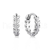 S925 Sterling Silver Leaf Hoop Earrings Fashionable and Delicate Ear Jewelry FP4888-2-2
