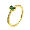 Brass Micro Pave Cubic Zirconia Cuff Rings for Women RJEW-H247-19G-01-4