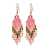 Bohemian Glass Seed Beads Dangle Earrings EJEW-MZ00338-3