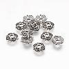 4-Petal Tibetan Style Alloy Flower Bead Caps TIBE-S222-AS-NR-1