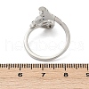 Brass Pave Clear Cubic Zirconia Cuff Rings RJEW-V013-01P-5