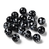 Printed Opaque Acrylic Round Beads ACRP-P001-01B-02-1