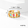 Sweet Hollow Irregular Stainless Steel Enamel Cuff Ring DG2321-6
