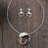 Spiral Donut Zinc Alloy Enamel Pendant Necklaces & Stud Dangle Earrings Sets for Women FS-WGCBC97-01-1