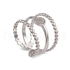 Non-Tarnish 304 Stainless Steel Triple Line Open Cuff Ring Findings RJEW-G285-32P-1