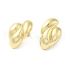 Rack Plating Brass Twist Heart Stud Earrings EJEW-D073-07G-1