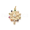 Brass Colorful Cubic Zirconia Sun Connector Charms KK-M318-13G-1