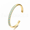 Brass Micro Pave Clear Cubic Zirconia Cuff Bangles BJEW-N302-005C-NF-3