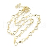 Brass Heart Star Link Chain Necklaces for Women NJEW-D314-02G-4